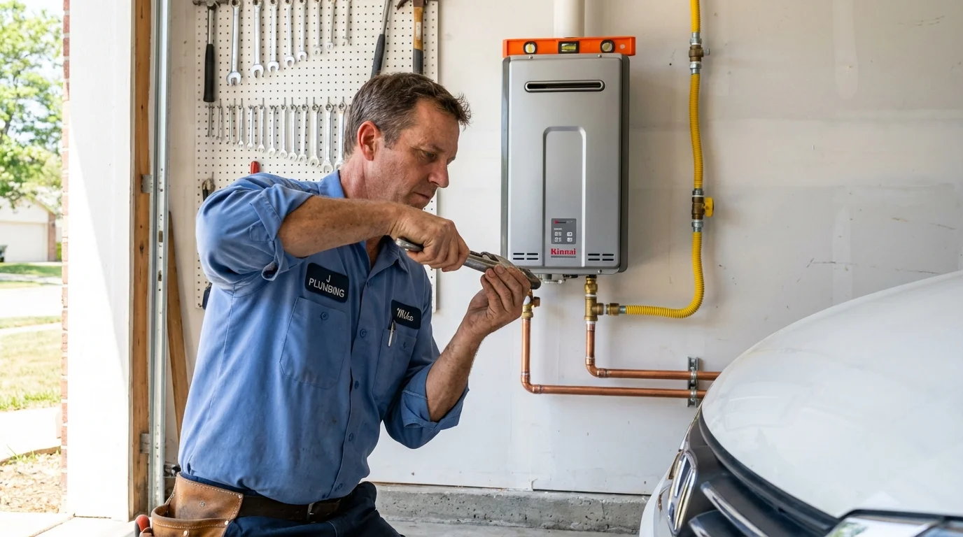 Tankless water heater installation by a Johns Plumbing LLC plumber in Silver Springs